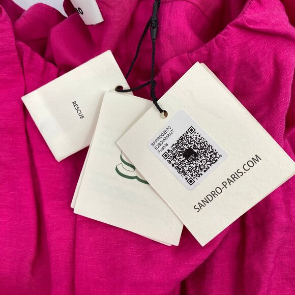 Sandro Pink Ruched Mini Dress | Women’s Size L - Picture 8 of 9